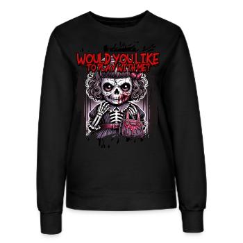 Creepy Doll: Spiel-Albtraum - Frauen Sweatshirt - Schwarz - Vorne - AI Model Female 172 light (172cm)