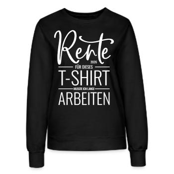 Rente 2026 - Frauen Sweatshirt - Schwarz - Vorne - AI Model Female 172 light (172cm)