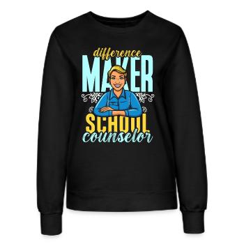 School Counselor Difference Maker School Therapist - Women’s Sweatshirt - black - Front - AI Model Female 172 light (172cm)