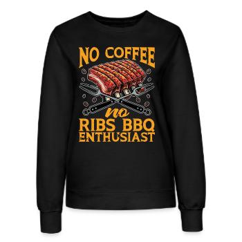 Ribs Barbecue Pas de café Pas de Spare Ribs Coffee Lover - Sweat Femme - noir - Devant - AI Model Female 172 light (172cm)