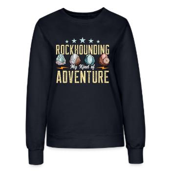 Rockhounding My Kind Of Adventure Mineralogist - Women’s Sweatshirt - french navy - Front - AI Model Female 172 light (172cm)