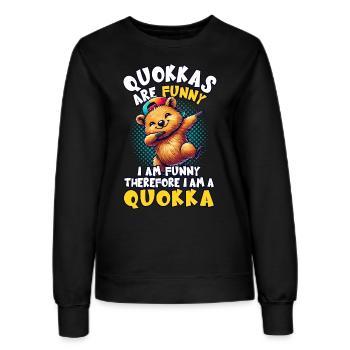 Quokka, Australisches Tier, Dabbing, Lustig - Frauen Sweatshirt - Schwarz - Vorne - AI Model Female 172 light (172cm)