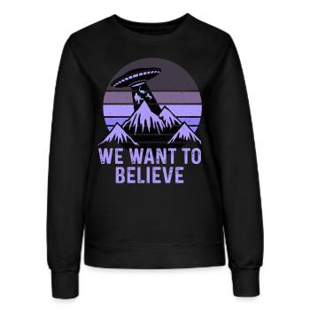 UFO-Bigfoot Nessie Einhorn - Frauen Sweatshirt - Schwarz - Vorne - AI Model Female 172 light (172cm)