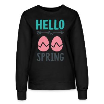 Bonjour le design printanier avec des œufs de Pâques - Sweat Femme - noir - Devant - AI Model Female 172 light (172cm)