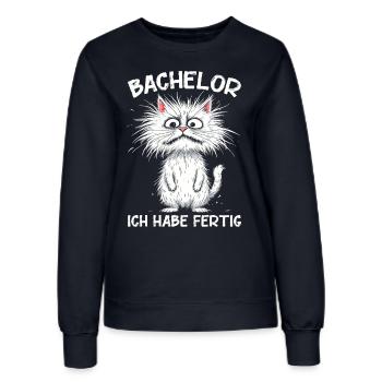 Bachelor Abschluss Absolvent BWL Student Studium - Frauen Sweatshirt - Navy - Vorne - AI Model Female 172 light (172cm)