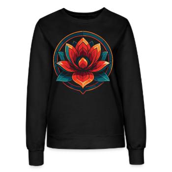 Lotusblume Achtsamkeit Affirmation - Frauen Sweatshirt - Schwarz - Vorne - AI Model Female 172 light (172cm)