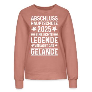Abschluss Hauptschule 2025 - Frauen Sweatshirt - Altrosa - Vorne - AI Model Female 172 dark (172cm)