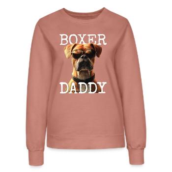 Allemand Boxer Papa Chien Papa Fête des Pères Boxer Papa - Sweat Femme - rose poudré - Devant - AI Model Female 172 dark (172cm)