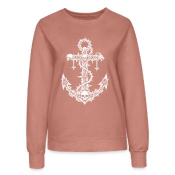 Okkulter Anker – Extreme Metal Art - Frauen Sweatshirt - Altrosa - Vorne - AI Model Female 172 dark (172cm)