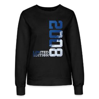 LIMITED EDITION 2008 18. GEBURTSTAG - Frauen Sweatshirt - Schwarz - Vorne - AI Model Female 172 light (172cm)