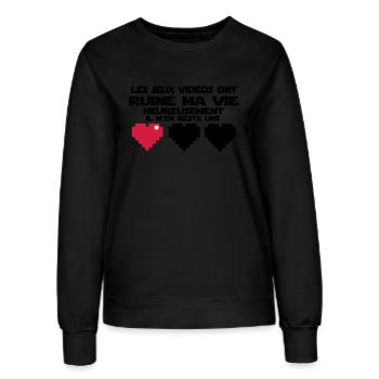 il m'en reste une(vie) - Sweat Femme - noir - Devant - AI Model Female 172 light (172cm)