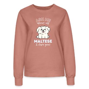 Entzückendes maltesisches Welpendesign – süßer Cartoon-Hund - Frauen Sweatshirt - Altrosa - Vorne - AI Model Female 172 dark (172cm)