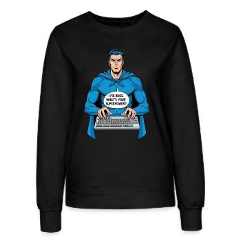 Superheld: Ich fixiere Bugs! - Frauen Sweatshirt - Schwarz - Vorne - AI Model Female 172 light (172cm)