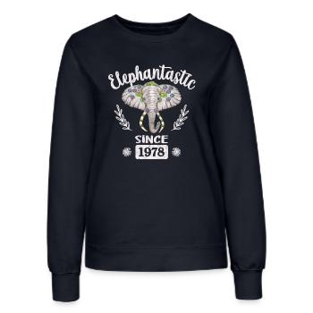 elephantastic since 1978 - Women’s Sweatshirt - french navy - Front - AI Model Female 172 light (172cm)