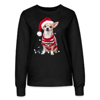 Chihuahua Weihnachten Weihnachtspullover Hund süß - Frauen Sweatshirt - Schwarz - Vorne - AI Model Female 172 light (172cm)