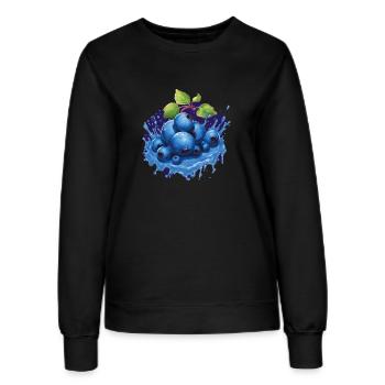 Blaubeere - Frauen Sweatshirt - Schwarz - Vorne - AI Model Female 172 light (172cm)
