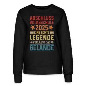 Abschluss Volksschule 2025 Legende Gelände - Frauen Sweatshirt - Schwarz - Vorne - AI Model Female 172 light (172cm)