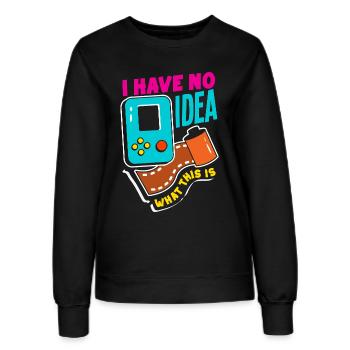 Aucune idée de ce que c’est - un design rétro drôle - Sweat Femme - noir - Devant - AI Model Female 172 light (172cm)