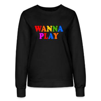 Wanna play - Frauen Sweatshirt - Schwarz - Vorne - AI Model Female 172 light (172cm)
