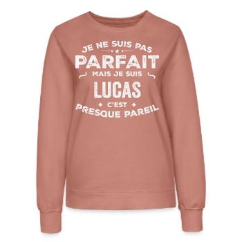 Lucas Ein Vorname, eine Geschichte, eine Persönlichkeit - Frauen Sweatshirt - Altrosa - Vorne - AI Model Female 172 dark (172cm)