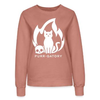 Blanc ronronnant - Sweat Femme - rose poudré - Devant - AI Model Female 172 dark (172cm)