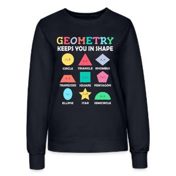 Geometrische Formen mit positiven Sprüchen - Frauen Sweatshirt - Navy - Vorne - AI Model Female 172 light (172cm)