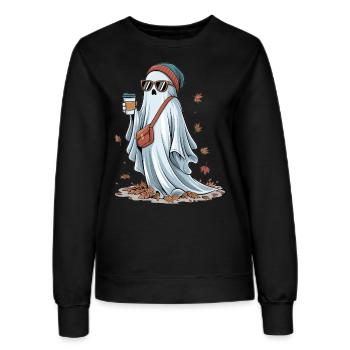 Café et fantômes - Sweat Femme - noir - Devant - AI Model Female 172 light (172cm)