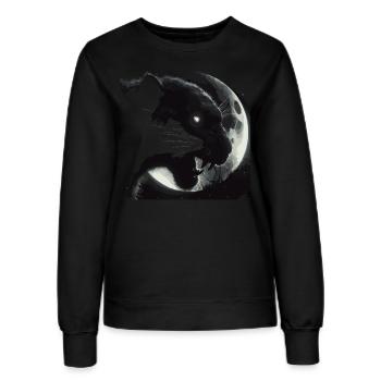 Schwarzer Panther Kopf im Mondlicht - Frauen Sweatshirt - Schwarz - Vorne - AI Model Female 172 light (172cm)