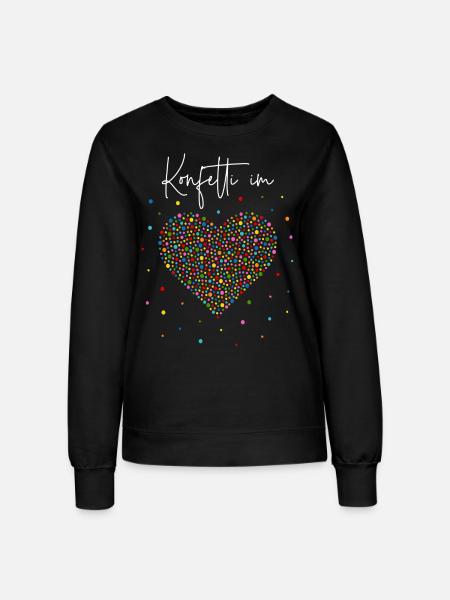 Konfetti im Herzen - Frauen Sweatshirt - Schwarz