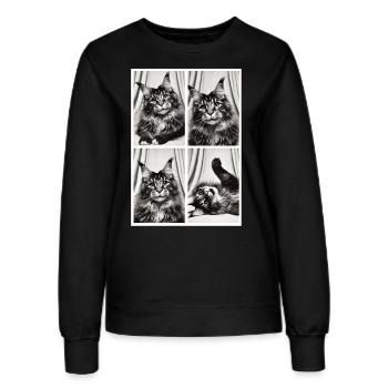 Elegante Maine Coon Fotobox - Frauen Sweatshirt - Schwarz - Vorne - AI Model Female 172 light (172cm)