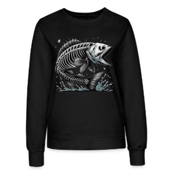 Poisson osseux maléfique des profondeurs - Sweat Femme - noir - Devant - AI Model Female 172 light (172cm)
