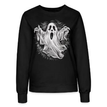 Gruseliger Geister-Schrei - Frauen Sweatshirt - Schwarz - Vorne - AI Model Female 172 light (172cm)