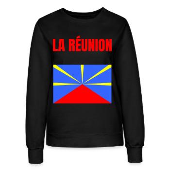 T-Shirt mit Vulkanflagge auf der Insel La Réunion - Frauen Sweatshirt - Schwarz - Vorne - AI Model Female 172 light (172cm)