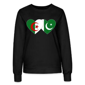 Algérie Pakistan Drapeau Coeur - Sweat Femme - noir - Devant - AI Model Female 172 light (172cm)