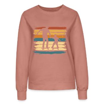 Vater Sohn Skateboard Skateborading Vintage - Frauen Sweatshirt - Altrosa - Vorne - AI Model Female 172 dark (172cm)