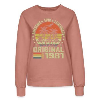 Geburtstagsfeier 1981 Jahrgang 1981 Retro 1981 - Frauen Sweatshirt - Altrosa - Vorne - AI Model Female 172 dark (172cm)