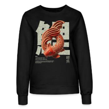 Japanischer Koi Fisch – Glück & Transformation - Frauen Sweatshirt - Schwarz - Vorne - AI Model Female 172 light (172cm)