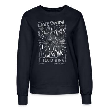 TEC Tauchen, Höhlentauchen Begriffe Kreide - Frauen Sweatshirt - Navy - Vorne - AI Model Female 172 light (172cm)