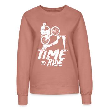 Mountain bikers - Women’s Sweatshirt - dusky rose - Front - AI Model Female 172 dark (172cm)