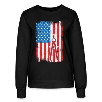 USA Patriotischer Architekt - Frauen Sweatshirt - Schwarz - Vorne - AI Model Female 172 light (172cm)