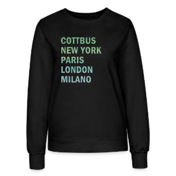 Metropole Cottbus - Frauen Sweatshirt - Schwarz - Vorne - AI Model Female 172 light (172cm)