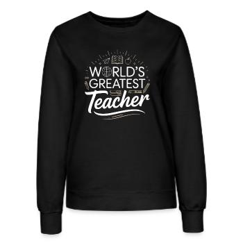 worlds greatest teacher - Women’s Sweatshirt - black - Front - AI Model Female 172 light (172cm)