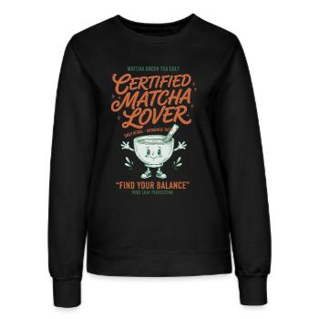 Certified Matcha Lover Green Tea Matcha Latte - Frauen Sweatshirt - Schwarz - Vorne - AI Model Female 172 light (172cm)