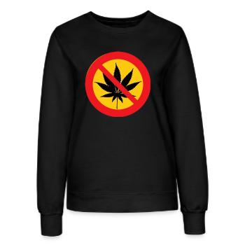 Cannabis Marihuana Weed Verboten Contra NEIN - Frauen Sweatshirt - Schwarz - Vorne - AI Model Female 172 light (172cm)