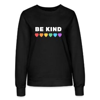 Sei freundlich Regenbogenherzen LGBT Stolz - Frauen Sweatshirt - Schwarz - Vorne - AI Model Female 172 light (172cm)
