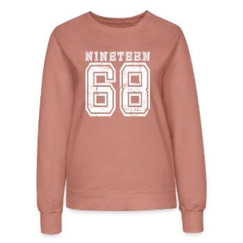 1968 NINETEEN - Sweat Femme - rose poudré - Devant - AI Model Female 172 dark (172cm)