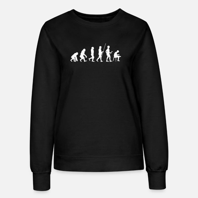 Evolution to Cell Phone Addiction T-Shirt Gift - Women’s Sweatshirt - black
