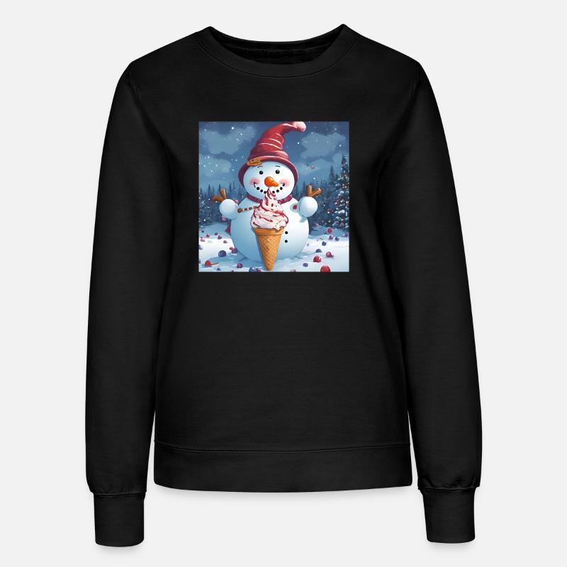 Schneemann mit Eis - Frauen Sweatshirt - Schwarz