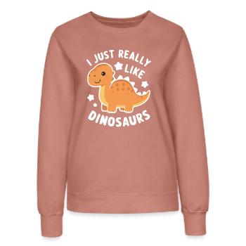 Dinosaur Dino Dinos Prehistoric - Women’s Sweatshirt - dusky rose - Front - AI Model Female 172 dark (172cm)