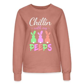 Chillin with Peeps Pastellhasen - Frauen Sweatshirt - Altrosa - Vorne - AI Model Female 172 dark (172cm)